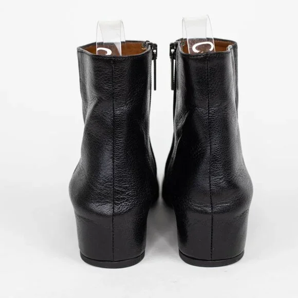 Aquatalia Ulyssa Leather Boots Pebble Black Ankle Boots Bootie Side Zip Size 7.5 - Picture 4 of 11